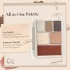 JOOCYEE 6 Color Multi-Use Face Palette, 5 in 1 Makeup Kit with Eyeshadow Blush Contour Highlighter Lip Color, Travel-Friendly Lookbook Design for Seamless Daily Glow - Smoky Look view 3