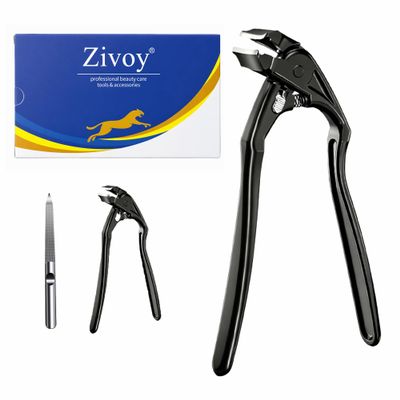 Zivoy Professional Angled Non-Slip Long Handle Nail Clippers Ergonomic Wide Jaw Clipper with Catcher, toenail Clipper Senior, Nail Clippers SeniorsNail Clipper Senior