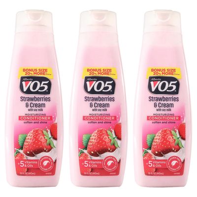 Alberto VO5 Moisturizing Strawberries Cream Conditioner for Unisex - 15 oz Conditioner - Pack of 3
