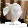 Sewroro White Satin Bow Wedding Hair Clip, Spring Barrette Hair Accessory for Brides and Bridal Photoshoots view 4