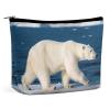 PNOMEDPKJ Travel Polar Bear Makeup Bag PU Leather Cosmetic Bags for Women with Zipper Portable Personalized Toiletry Pouch Waterproof Organizer Gift for Mother Girls view 1
