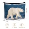 PNOMEDPKJ Travel Polar Bear Makeup Bag PU Leather Cosmetic Bags for Women with Zipper Portable Personalized Toiletry Pouch Waterproof Organizer Gift for Mother Girls view 2