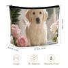 PNOMEDPKJ Travel Windowsill Dog Makeup Bag PU Leather Cosmetic Bags for Women with Zipper Portable Personalized Toiletry Pouch Waterproof Organizer Gift for Mother Girls view 2