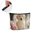 PNOMEDPKJ Travel Windowsill Dog Makeup Bag PU Leather Cosmetic Bags for Women with Zipper Portable Personalized Toiletry Pouch Waterproof Organizer Gift for Mother Girls view 4