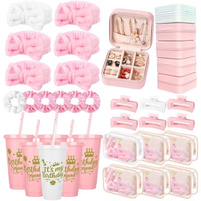 6 Set Pink Birthday Squad Party Favors Spa Sleepover Party Supplies
