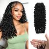 Human Crochet Hair Burmese Curly Pre-Separated Knotless Crochet Human Hair for Black Women Reusable & Lightweight Feather Crochet Hair Natural Black 22 Inch 60g view 1