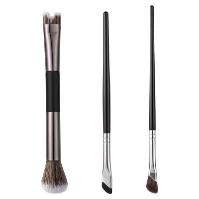 3PCS Nose Contour Brush, 2-in-1 Dual Head Makeup Brush, Angled Nose Shadow Brushes for Sculpting and Defining
