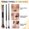 3PCS Nose Contour Brush, 2-in-1 Dual Head Makeup Brush, Angled Nose Shadow Brushes for Sculpting and Defining view 3