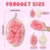 2Pcs Travel Natural Loofah Sponge, Shower Puff with Elastic Hand Strap, Exfoliating Shower Puff for Body and Sensitive Skin, Lightweight Washable Mesh Sponges (Pink, Beige) view 2
