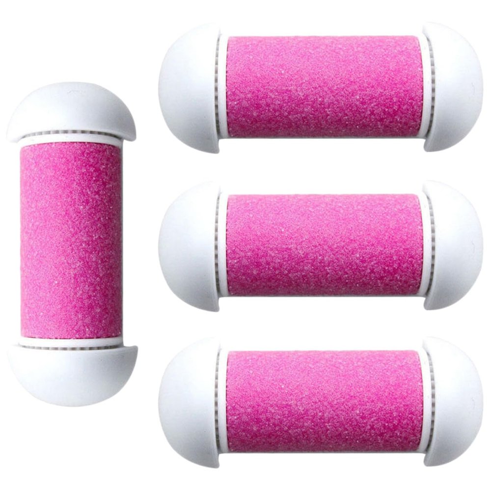 ifundom Electric Foot File Replacement Heads 4pcs Pink Coarse Roller Refills for Electronic Foot Grinding Device for Pedicure and Callus Removal