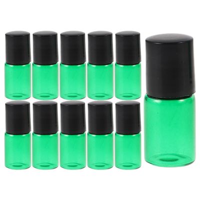 SHINYPASING 15pcs 2ml Refillable Glass Essential Oil Roll on Bottles with Leakproof Green Roller Balls for Travel Aromatherapy Perfume and Body Oil