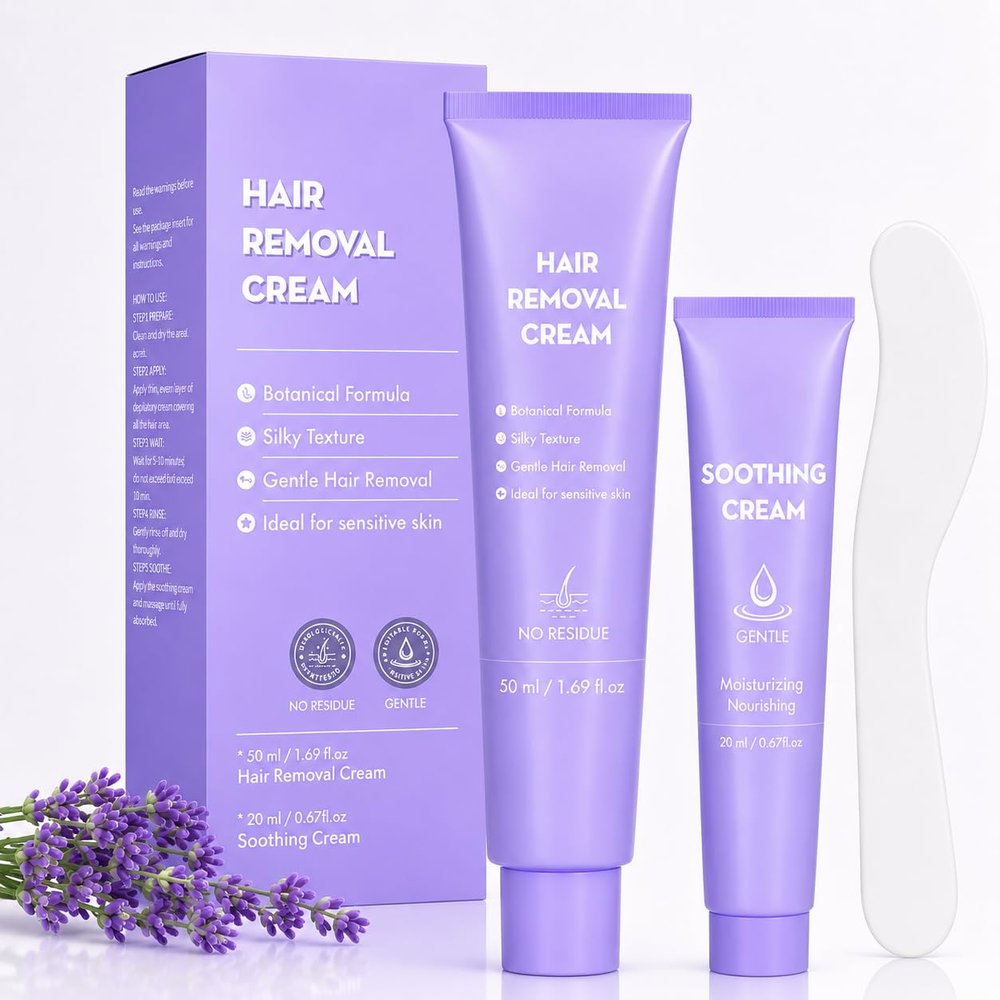 Hair Removal Cream, Facial Hair Removal Cream for Women with Soothing Cream