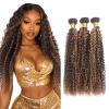 Honey Blonde Jerry Curly Human Hair Bundles 28 30 32 Inch 3 Bundles view 1