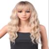 VOLANQI 22 Inch Wavy Wig with Bangs Light Blonde Heat Resistant Synthetic Hair, Soft Silky & Natural Looking for Women view 1