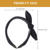 SOESFOUFU 6pcs Wide Striped Bunny Ear Headbands with Bow Knot for Women, Non-slip Stretchy Hairbands in Red Coffee, Black, Wine Red, Pink, Navy, Mustard Fashion Accessories for Daily Wear view 2