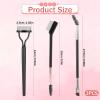 3 PCS Eyelash Separator Tool Eyebrow Comb Set, Lash Brush Dual-Ended Eye Makeup Tools with Metal Comb Eyelash Brush for Mascara Clump Removal and Brow Shaping view 2