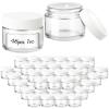 48 Pack 1 OZ Clear Glass Jars with White Lids, White Labels & Inner Liners view 1