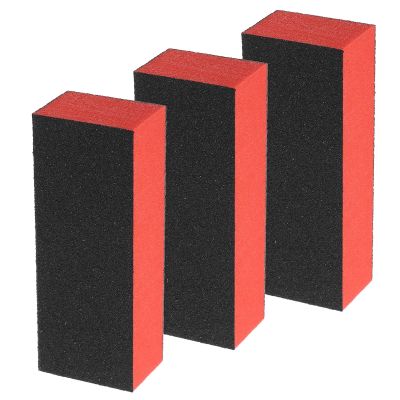 MERRYHAPY 3-Sided Orange Nail Buffer Block Sponge Nail File Tool for Manicure and Pedicure Professional Sanding Block for Salon Use