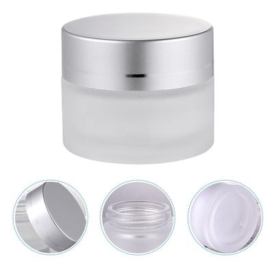 ibasenice Frosted Glass Cream Jars 6pcs 30g Small Refillable Containers with Lids for Face Cream Portable Cosmetic Storage