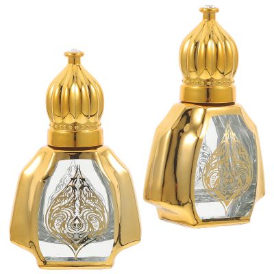 SKISUNO 2pcs 10ml Glass Roller Bottles Empty Perfume Supply Containers with Gold Roll-on for Household Aroma and Cosmetic Refillable Use