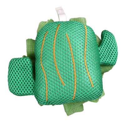 RUNROTOO Bathing Body Skin Cleaner Loofah Ball with Hanging Loop, Sturdy Mesh Bath Scrubber for Shower Exfoliating, Cute Cactus Design Suitable for Daily Home Bathing
