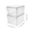 BESPORTBLE Acrylic Makeup Organizer Drawer Box Set, 2pcs Stackable Desktop Cosmetic Storage Containers with Detachable Drawers, Vanity Sundry Organizer for Bathroom and Desk view 2