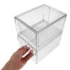 BESPORTBLE Acrylic Makeup Organizer Drawer Box Set, 2pcs Stackable Desktop Cosmetic Storage Containers with Detachable Drawers, Vanity Sundry Organizer for Bathroom and Desk view 4