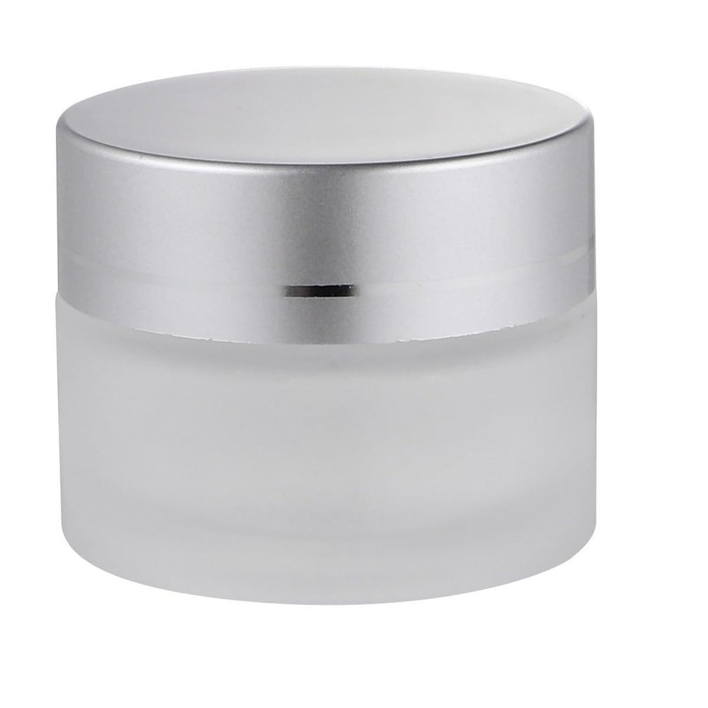 SOIMISS Refillable Frosted Glass Cream Jar 30g 6pcs with Lid Portable Face Cream Storage Container for Travel and Daily Cosmetics