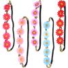 POPETPOP 5pcs Floral Sunflower Headbands Elastic Cloth Wreath Hair Bands for Women Wedding Beach Party Photo Headdress Hair Accessories view 1