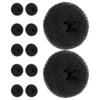 PRETYZOOM 12pcs Large Black Hair Donut Bun Maker Set, Hair Braider and Bun Shaper Tool for Women, Quick Updo Styling Accessories for Office, Travel, Party, and Celebration view 1