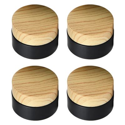 LALADEFIEE 4pcs 20g Frosted Black Glass Cream Jars Small Travel Containers Refillable Cosmetic Bottles for Face Lotion Skincare