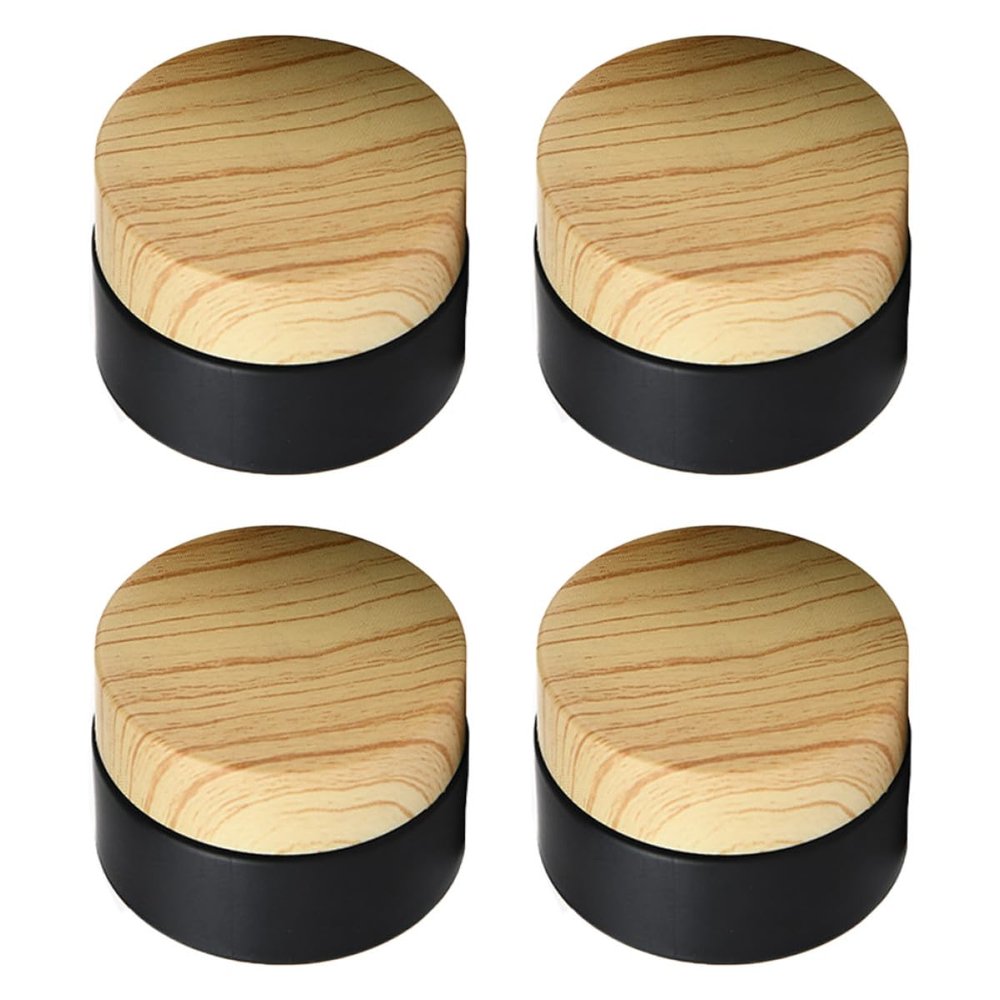 LALADEFIEE 4pcs 20g Frosted Black Glass Cream Jars Small Travel Containers Refillable Cosmetic Bottles for Face Lotion Skincare