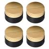 LALADEFIEE 4pcs 20g Frosted Black Glass Cream Jars Small Travel Containers Refillable Cosmetic Bottles for Face Lotion Skincare view 1