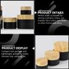 LALADEFIEE 4pcs 20g Frosted Black Glass Cream Jars Small Travel Containers Refillable Cosmetic Bottles for Face Lotion Skincare view 4