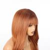 SHINEDIARY Sunset Copper Auburn Wig With Bangs 24'' Long Wavy PuffPro Voluminous High Crown Wigs for Women,3x4''Parting Realistic Scalp,Mob Wife Aesthetic/Clean Girl/Office Siren/Old Money Styles view 2