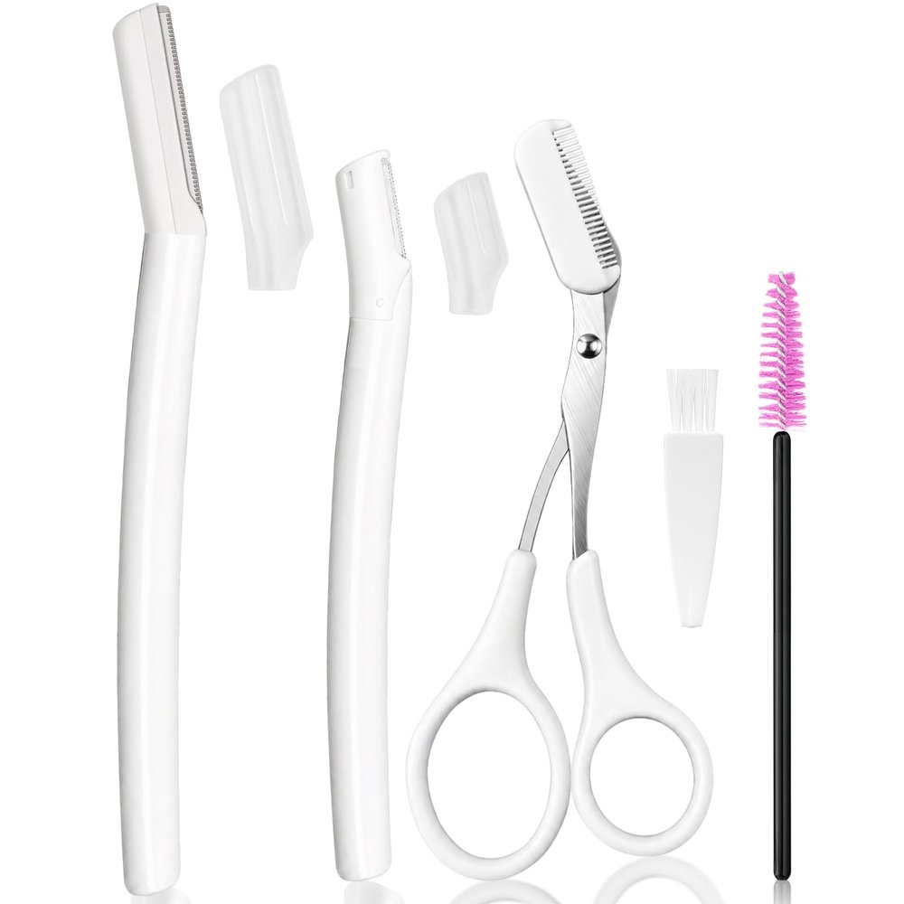 5-in-1 Eyebrow Trimming Kit, 2 Razors, Scissors & Spoolie