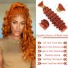 Hydtxc 18 Inch #350 Ginger Orange Deep Water Wave Bulk Human Braiding Hair No Weft Unprocessed Brazilian Virgin Human Hair Deep Curly Bulk Hair Extensions for Boho Braids Black Women view 3