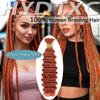 Hydtxc 18 Inch #350 Ginger Orange Deep Water Wave Bulk Human Braiding Hair No Weft Unprocessed Brazilian Virgin Human Hair Deep Curly Bulk Hair Extensions for Boho Braids Black Women view 4