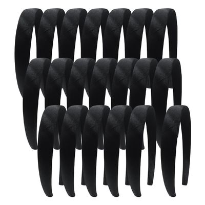 GSHLLO 20 Pcs Satin Fabric Covered Headbands Plastic Padded Hairbands Cloth Wrapped Head Bands Plain Hard Hair Bands Crafting Hair Hoops DIY Craft Headwear Blank Head Accessories 0.8 Inch