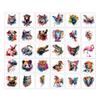 120PCS Jungle Animals Temporary Tattoos, Neon Rainbow Animal Stickers, Safari Birthday Party Favors, Zoo Party Supplies for Goodie Bag Fillers view 1