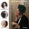 HomeDecorArt Green Forest Microfiber Wrap Ultra Absorbent Hair Towel, Modern Pine Trees Mysterious Art with Buttons Hair Cap Drying Towel Turban Bath Hair Wrap for Woman 26x10in view 2