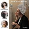 HomeDecorArt Abstract Brown Microfiber Wrap Ultra Absorbent Hair Towel, Retro Country Rustic Street Oil Paint Art with Buttons Hair Cap Drying Towel Turban Bath Hair Wrap for Woman 26x10in view 2