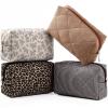 Paterr 4 Pcs Quilted Makeup Bags Cotton Puffy Cosmetic Bag Aesthetic Quilted Pencil Pouch with Zipper Cute Pencil Case for Bridesmaid Gifts Travel Toiletries Accessories(Wild & Chic) view 1