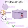 OCHEAL Initial Makeup Bag,Monogram Make up Bag Black Travel Makeup Organizer Case Beauty Toiletry Cosmetic Bag with Brush Holder, Trendy Stuff Personalized Gifts for Women and Girls-I view 3