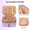 OCHEAL Initial Makeup Bag,Monogram Make up Bag Black Travel Makeup Organizer Case Beauty Toiletry Cosmetic Bag with Brush Holder, Trendy Stuff Personalized Gifts for Women and Girls-I view 4