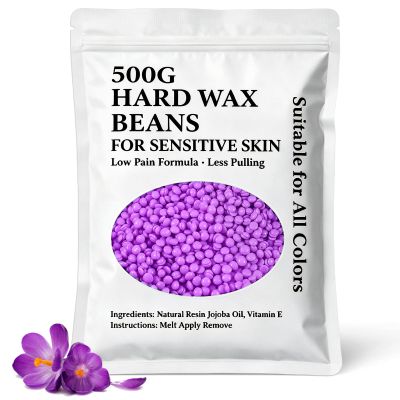 Leaflai 500g Professional Hard Wax Beads for Hair Removal,Violet