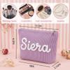 Taikuri Personalized Corduroy Makeup Bag Custom Embroidered Cosmetic Pouch with Name, Travel Pouch for Women, Bridesmaid Gift, Wedding Bachelorette Party Favor view 3