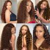 #4 Brown Bundles Human Hair Dark Brown Deep Wave Bundles 30 32 34 Inch Brazilian Virgin Hair 3 Bundle 50 Gram Per Bundle Chocolate Brown Quick Weave Hair Extensions view 2