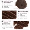 #4 Brown Bundles Human Hair Dark Brown Deep Wave Bundles 30 32 34 Inch Brazilian Virgin Hair 3 Bundle 50 Gram Per Bundle Chocolate Brown Quick Weave Hair Extensions view 3