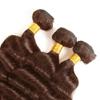 #4 Brown Bundles Human Hair Dark Brown Deep Wave Bundles 30 32 34 Inch Brazilian Virgin Hair 3 Bundle 50 Gram Per Bundle Chocolate Brown Quick Weave Hair Extensions view 4